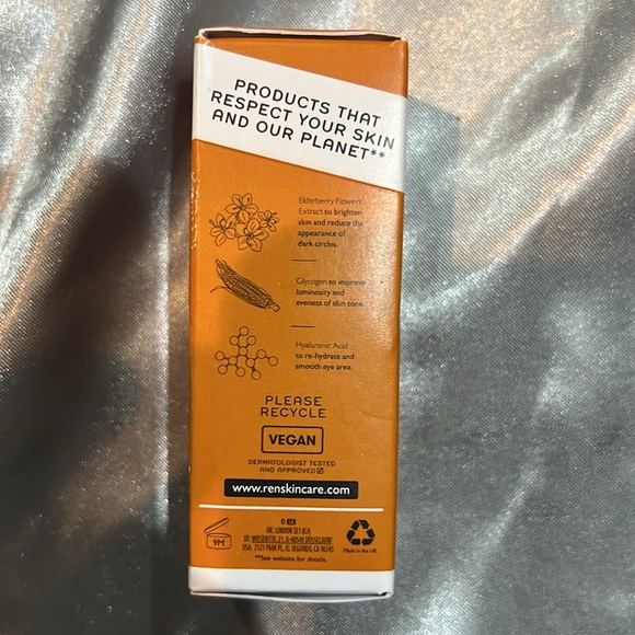 REN BRIGHTENING DARK EYE CIRCLE CREAM w elderberry, glycogen,& hyaluronic. VEGAN - Picture 2 of 6